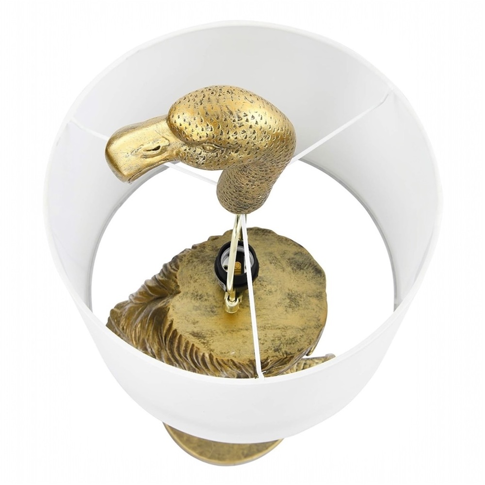 NEW Anthropologie Large Gold Boho Flamingo Table Lamp Lighting Art Deco Set 32" - Picture 7 of 9